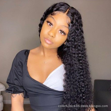 Brazilian Water Wave Wig Lace Front Human Hair Wigs Pre Plucked 30 inch 4X4 Lace Closure Wig 180% Density Remy human hair